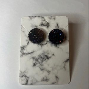 Round Glittery Jade Studs